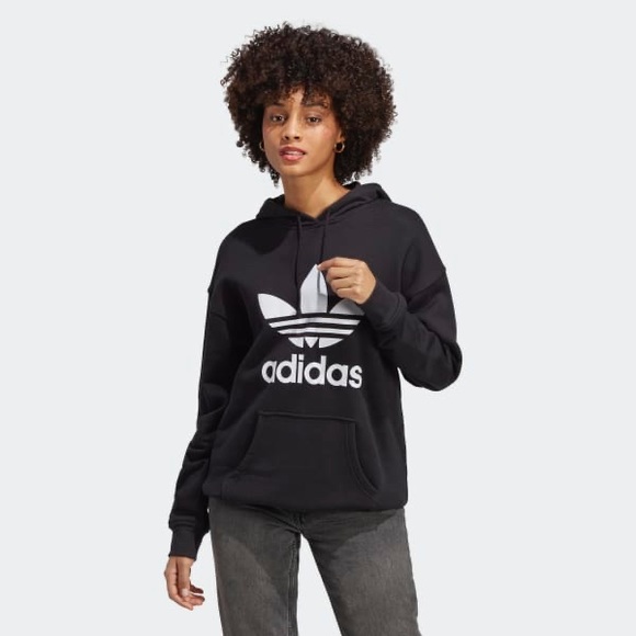 adidas Tops - Black Adidas Trefoil Hoodie